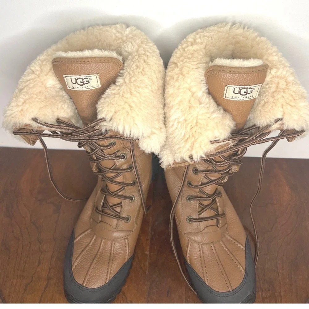 UGG Adirondack Tall Snow Boot Chestnut Women's Size 9 Waterproof Vibram 5498